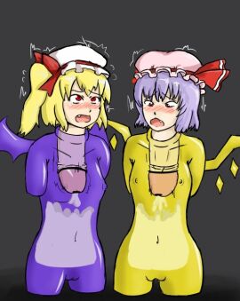 body_swap cum_in_onahole cursed ejaculation female flandre_scarlet head_swap male mixedkori monophallia onahole_transformation penis penis_neck pussy remilia_scarlet touhou transformation unusual_anatomy unusual_anatomy_placement unusual_genitalia_placement unusual_penis_placement what