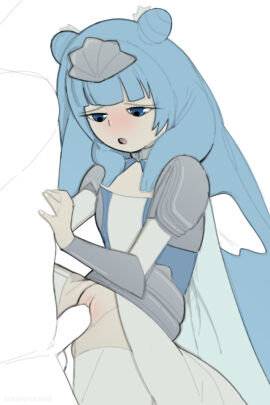 angel angel_wings blue_hair female grapeforwine mob_kara_hajimaru_tansaku_eiyuutan pussy smaller_female sylphy_(mob_kara_hajimaru_tansaku_eiyuutan)