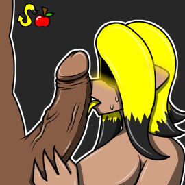 big_breasts big_penis breasts digital_drawing_(artwork) digital_media_(artwork) female licking_penis male original_character penis saucerow splatoon