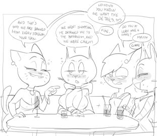 2025 4_fingers 4girls alcohol anthro arms_bent asking asking_another bare_shoulders beverage big_breasts big_ears big_eyes big_nipples biped black_and_white black_text blush blush_lines bodily_fluids border bow_(feature) breast_size_difference breasts bubble buzzing cartoon_network champagne_glass cheek_tuft cleavage clothed clothed_anthro clothed_female clothing cocktail_dress collar collar_tag container crossover cup curved_eyebrows curvy_figure dbaru delia_(ajmarekart) dialogue digital_drawing_(artwork) digital_media_(artwork) domestic_cat dress drinking_glass drooling drunk drunk_bubble ear_piercing ear_ring earpiece english_text evening_gown eyebrows eyelashes eyes_mostly_closed facial_markings facial_tuft felid feline felis female female_only fingers fran_(litterbox_comics) freckled_face freckles fur fur_tuft furniture gesture glass glass_container glass_cup grin group half-closed_eyes hand_gesture hand_on_table hands_together head_markings head_tuft heart_after_text heart_symbol heavy_blush hi_res hidden_vibrator huge_breasts huge_nipples humanoid_hands humor inner_boob iris jewelry leaning leaning_forward litterbox_comics long_eyelashes looking_at_another looking_pleasured mammal markings mature mature_anthro mature_female medium_breasts milf moan mommy monochrome mother_puss motion_lines motion_outline multiple_females multiple_girls murphy_and_mitzi narrowed_eyes neck_bow necklace nicole_watterson nipple_outline nipples no_pupils on_sofa open_mouth outside_border piercing plunging_neckline pointy_ears prick_ears pseudo_hair question raised_finger raised_index_finger ring_piercing round_eyes saliva sex_toy shaking shot_glass sitting sitting_on_sofa sketch skimpy skimpy_clothes skimpy_dress smile smiling_at_another sofa sound_effects speech_bubble striped_arms striped_body striped_face striped_fur stripes substance_intoxication sweat sweatdrop tabby_cat table tail talking_to_another teeth text text_with_heart the_amazing_world_of_gumball the_complex_adventures_of_eddie_puss thin_eyebrows three-quarter_view tuft vibrator webcomic whisker_markings white_border white_heart yes-no_question