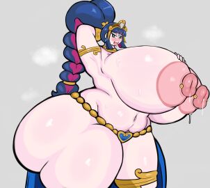 angel aqua_eyes areolae arm_behind_head arm_up ass bangs belly_dancer belly_dancer_outfit big_ass big_breasts blush bracelet braided_hair braided_ponytail breasts bubble_ass bubble_butt choker cosplay curvaceous earrings edit erection eyelashes fat fat_ass fat_butt female female_only genie gold gold_collar gold_jewelry hand_behind_head hand_on_breast harem_outfit headdress hoop_earrings huge_breasts jewelry lactation large_areolae long_hair looking_at_viewer milk multicolored_hair naughty_face nipple_piercing nipples open_mouth panty_&_stocking_with_garterbelt piercing pink_hair ponytail posing purple_hair revealing_clothes sath15 seductive seductive_smile shantae shantae_(cosplay) skimpy_clothes smile solo solo_female standing stocking_anarchy thick_thighs thighband tiara tongue tongue_out topless two-tone_hair vambraces venus_body voluptuous wide_hips