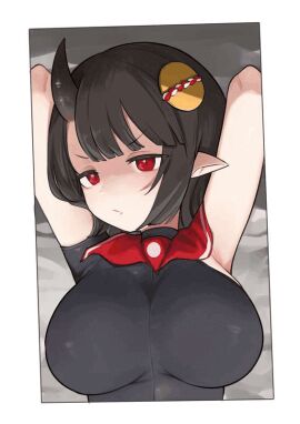 1boy1girl angry_expression animated armpits big_breasts big_ch big_chest big_cock big_penis breasts cum_on_face daebom female horn large_penis male massive_tits nipple_bulge no_lube paizuri paizuri_over_clothes penis red_eyes short_female st-a1_(daebom) titjob war_thunder