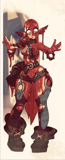 annoyed annoyed_expression annoyed_face ass belt belt_collar belts big_ass blood_drip blood_everywhere blood_on_face blood_splatter blood_stain boots bracelet bracelets chains choker collar damaged_clothes drenched elf elf_ears fantasy jack_cayless long_ears long_hair mess messy orange_eyes pointed_ears pointy_ears rapscallion rapscallion_art rapscallion_games revealing revealing_clothes ripped_clothing shirt shorts shoulder_pad shoulder_pads skimpy skimpy_clothes soaked soaking spiked_bracelet spiked_wristband thick_thighs thighhighs ttrpg vice_&_violence wet white_hair wide_hips wrist_cuffs wristband