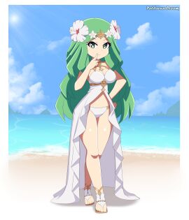 1girls alternate_costume bikini breasts female female_only fire_emblem fire_emblem:_three_houses fire_emblem_heroes flower looking_at_viewer nintendo official_alternate_costume patdarux rhea_(fire_emblem) rhea_(summer)_(fire_emblem) solo swimsuit white_bikini white_swimsuit