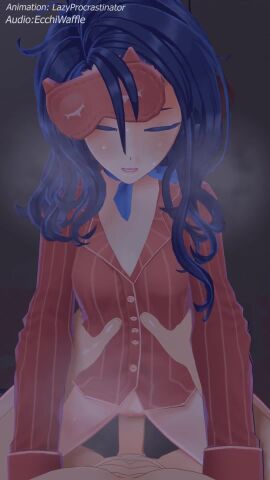 1boy 3d 9:16 ahoge animated blue_eyes blue_hair blush bottomless bouncing_breasts cowgirl_position crooked_eyewear ecchiwaffle female geministarsign lazyprocrastinator light-skinned_female light-skinned_male long long_hair longer_than_10_seconds looking_at_viewer medium_breasts miside mita_(miside) pajamas pov pov_eye_contact riding riding_penis sex shorter_than_30_seconds sleepy_eyes sleepy_mita_(miside) sound sweat tagme vaginal_penetration vertical_video video