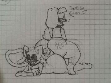 anthro anthro_on_anthro anthro_only canine catnap catnap_(poppy_playtime) critters_(poppy_playtime) dogday dogday_(poppy_playtime) doggy domestic_cat domestic_dog feline furry_only no_humans orange_fur orange_skin paper poppy_playtime poppy_playtime_(chapter_3) purple_fur purple_skin sex sinner20033 smiling_critters tagme