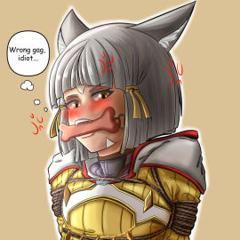 arms_behind_back bdsm_gear blush blushing_at_viewer blushing_profusely bondage bondage_gear bone bone_gag bound cat_girl catgirl chaosblastx female female_focus female_only gag gagged human humiliation light-skinned_female light_skin looking_at_viewer nia nintendo petplay rope rope_bondage solo solo_female solo_focus text white_hair xenoblade_(series) xenoblade_chronicles_2