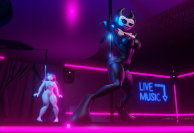 2girls 3d 3d_(artwork) bendy bendy_and_the_ink_machine bendy_fem buhonero75 female female_only glitch_productions multiple_females multiple_girls pomni_(the_amazing_digital_circus) rule_63 solo_focus stripper_pole tagme the_amazing_digital_circus