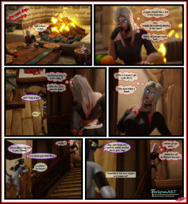 3d animal_genitalia_on_humanoid blood_elf comic dialogue draenei draenei_futa english_text female ferlynn futa_on_female futanari horsecock horsecock_futa horsecock_on_humanoid human intersex ishari penis self_upload text world_of_warcraft