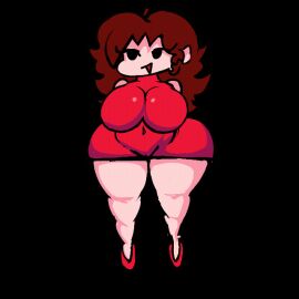 1girls animated ass auburn_hair big_ass bottom_heavy dress female female_only friday_night_funkin full_body gif girlfriend_(friday_night_funkin) open_mouth open_smile red_dress scarmentor smile solo solo_female spinning xxturkiaxx