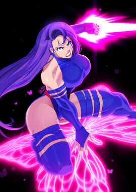 1girls 2024 2d 2d_(artwork) action_pose artist_name artist_signature big_breasts blue_eyes breasts clothed energy energy_blade esper female female_only hi_res human human_only lipstick long_hair marvel marvel_comics muscular muscular_female powers psylocke_(kwannon) purple_hair questionable red_lipstick sfw solo solo_female straight_hair superheroine teeth_clenched thick_thighs thighhighs thighs tovio_rogers x-men