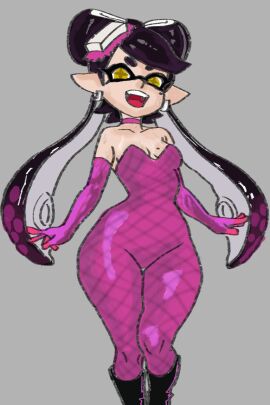 artist_request body_stocking bodystocking callie_(splatoon) clothing female inkling inkling_girl solo splatoon splatoon_(series) tagme tentacle_hair thick_thighs