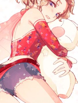 1girls ass blonde_hair blue_eyes final_fantasy final_fantasy_vi legs long_hair moogle terra_branford upskirt