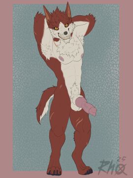 abs absurd_res animal_genitalia animal_penis anthro armpit_hair armpit_tuft ball_tuft balls biceps big_penis black_claws body_hair canid canine canine_genitalia canine_penis canis chest_hair chest_tuft claws digital_media_(artwork) ear_piercing ear_ring epic_games erection fangs feet fog fortnite fur genitals hair hand_behind_head hi_res knot knotted_penis lycan_west_(fortnite) male mammal muscular muscular_anthro muscular_male mythological_canine mythological_creature mythology nipples nude pecs penis piercing pubes red_body red_fur rhox ring_piercing scar scars_all_over sheath simple_background solo tail tan_body tan_fur teeth toes tuft vein veiny_penis werecanid werecanine werecreature werewolf white_body white_fur wolf yellow_eyes