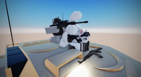 2boys 3d afghanistan apc armour avewagetrashuwu boykisser desert dummy_(roblox) furry gay gun guns male roblox robloxian silly_cat_(mauzymice) sniper_rifle tagme thick_thighs