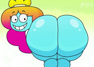 ass ass_focus blue_skin bubble_butt cartoon_network female female_only ghostlydoodles multicolored_hair rachel_wilson sexy spookyryder the_amazing_world_of_gumball