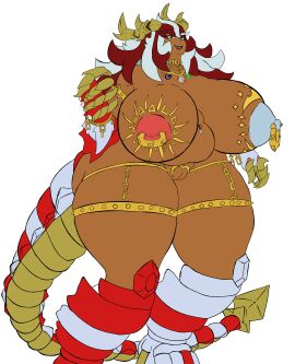 ass beefmaster blue_eyes breasts bushy_eyebrows chains chubby_female clawed_fingers claws cyan_eyes dragon_girl dragon_horns dragon_tail erect_nipple fangs female gemstone gigantic_breasts heterochromatic_eyes heterochromia huge_ass inverted_nipples jewelry looking_at_viewer looking_down meaty_pussy milf multicolored_eyes multicolored_hair multicolored_nipples multicolored_tail multicolored_tongue naked_female navel_piercing necklace nipple_piercing nipples piercing pussy red_eyes red_hair sharp_teeth spiked_bracelet spikes syeryna_(beefmaster) tan_body tan_skin tanned_female tanned_skin tattoos thick_thighs white_hair wide_hips