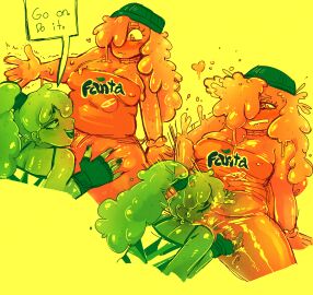 2024 2d 2girls 5_fingers beanie belly big_breasts bite biting_lip biting_own_lip black_fingernails black_nails black_text bottomless bottomless_female bottomless_humanoid breasts clothed clothed_sex clothing colored_nails cunnilingus currentlytr_ash digital_media duo eyebrows eyelashes fanta female female/female female_only fingering fingering_partner fingerless_gloves fingernails fingers food food_creature genitals gloves goo_creature goo_hair goo_humanoid goo_string green_clothing green_gloves green_hair_tie green_handwear green_hat green_headwear green_pseudo_hair green_sclera green_shirt green_tank_top green_teeth green_topwear hair handwear hat head_grab headgear headwear heart_eyes heart_symbol hi_res humanoid humanoid_genitalia humanoid_on_humanoid humanoid_pussy living_beverage long_pseudo_hair looking_down_at_partner looking_pleasured looking_up_at_partner merging mountain_dew nails nipples_outline oral orange_clothing orange_eyebrows orange_eyes orange_pseudo_hair orange_shirt orange_topwear ponytail pseudo_hair pseudo_hair_over_eye pussy red_eyes sex shirt simple_background skindentation slightly_chubby slightly_chubby_female slightly_chubby_humanoid spread_legs spreading tank_top teeth text text_on_clothing text_on_shirt text_on_topwear topwear unusual_fingering vaginal_penetration wide_eyed yellow_background yellow_sclera yuri