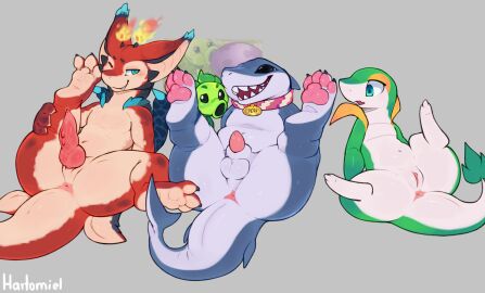 2d absurd_res animal_genitalia anthro anthro_only anthrofied anus ass balls bestiality big_ass big_butt black_eyes collar dragon electronic_arts elemental_creature feet female fin fish flora_fauna generation_5_pokemon genital_slit genitals group hartomiel head_fin hi_res jack_and_jill jeff_the_land_shark league_of_legends looking_at_viewer lying male marine marvel marvel_comics marvel_rivals mythological_creature mythological_scalie mythology nintendo on_back one_eye_closed pawpads peashooter_(pvz) plant plants_vs._zombies pokemon pokemon_(species) popcap_games presenting presenting_hindquarters pussy riot_games scalie semi-anthro shark sharp_teeth sheath short_stack simple_background slightly_chubby slightly_chubby_anthro slightly_chubby_male smile smolder_(league_of_legends) snivy tail take_your_pick teapot_(body_type) teeth tencent thick_tail thick_thighs trio wink winking_at_viewer