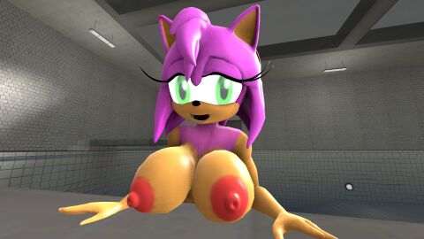 3d air_bubbles amy_rose big_breasts breasts eyelashes female sonic_(series) thehumblefellow