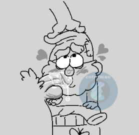 balls balls_fondling blowjob blush boner enterman gay gnome gravity_falls hand_on_head looking_up male male_only penis precum precum_drip self_upload size_difference toony