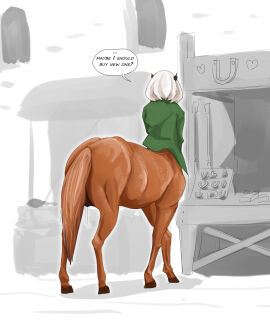 2024 @yankll_artist ass ass_focus centaur centauress equid_taur horse huge_ass kerra_(@yankll_artist) taur