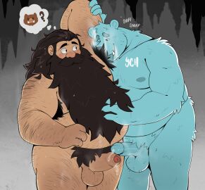 2boys absurdres arm_up armpit_hair armpit_hair_peek bara beard big_belly blush boar completely_nude cowboy_shot dungeon_meshi dwarf erection excessive_armpit_hair excessive_pubic_hair facial_hair fat fat_male furry furry_male furry_with_non-furry hairy highres interspecies knuckle_hair large_pectorals licking licking_armpit long_beard looking_at_another male male_focus male_pubic_hair moustache multiple_boys multiple_males nipples nude obese obese_male original overweight overweight_male pectorals penis penises_touching pubic_hair senshi_(dungeon_meshi) smelling_armpit sparse_ass_hair sparse_chest_hair sparse_navel_hair spazz_bear standing sweat sweaty_armpits thick_arm_hair thick_leg_hair thick_mustache thought_bubble uncensored very_hairy very_long_beard very_sweaty yaoi ych_commission