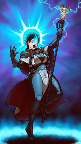 1girls 3_eyes aquila_(symbol) ass belt big_ass black_hair blazbaros blue_eyes blue_fire blue_flame blue_flames bodysuit cable cables cape cloak darktide female female_only fire flame flames floating forehead_eye full_body fully_clothed gloves glowing glowing_blue_eyes glowing_eyes hort_hair hourglass_figure hovering imperium_of_man latex lightning loincloth multi_eye navigator_(warhammer) psychic psychic_energy psychic_powers psyker shouting skin_tight skin_tight_suit solo solo_female solo_focus staff suit thick_thighs tube tubes warhammer_(franchise) warhammer_40k wide_hips wire wires