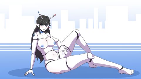 android beepo_(chunkymoon) female maid nude nude_female posing robot robot_girl