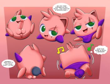 1boy anal animal_genitalia animal_penis anus balls creampuff_(tepigfan101) cute dildo eye_scar gloves green_eyes jigglypuff male penis pokemon pokemon_(species) super_villain tepigfan101 thong villain waddling_head