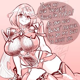 1girls big_breasts huge_breasts large_breasts pyra_(xenoblade) sketch text thighs vkid xenoblade_(series) xenoblade_chronicles_2