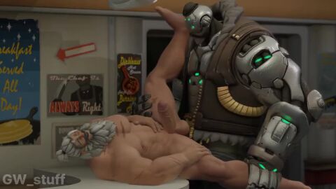 2boys anal anal_sex animated bara barazoku beard big_penis bob_(overwatch) completely_naked completely_naked_male completely_nude completely_nude_male facial_hair gay gay_anal gay_male gay_sex gw_stuff leg_up light-skinned_male light_skin male male/male male_only male_penetrated male_penetrating male_penetrating_male mature mature_male mp4 muscular muscular_male naked naked_male no_sound nude nude_male old_male older_male overwatch penetration penile penile_penetration penis penis_in_ass reinhardt sex tagme video white_hair