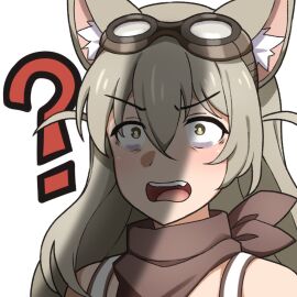 animal_ears confused_look dkun fox_ears lily_the_fox_mechanic lost_pause male penis penis_shadow question_mark reaction_image