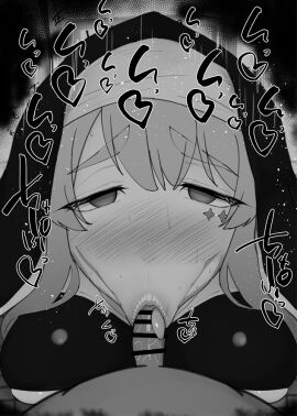1boy :>= bar_censor black_dress blush breasts censored dress erection facial_mark fellatio female greyscale habit kurotama large_breasts long_hair looking_at_viewer mahou_shoujo_ni_akogarete male monochrome nose_blush nun nun's_habit open_mouth oral penis pointless_censoring pov pov_crotch purple_hair saliva sister_gigant solo_focus sound_effects star_(symbol) star_facial_mark star_tattoo straight sweat tattoo tengeiji_holy tile_floor tiles toilet toilet_stall very_long_hair