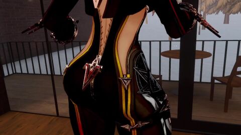 ass_focus big_penis bodysuit female female_only mavuika_(genshin_impact) shaking_ass tagme thick_thighs video vrchat vrchat_model