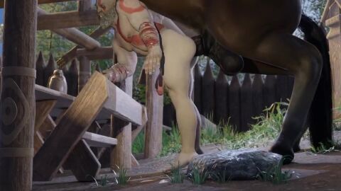 asshole big gay hardcore_sex horse horsecock horsecock_on_humanoid kratos tagme video