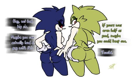 artist_signature ass ass_focus ass_grab athena_(fanon) athena_(sonictale32) breasts color digital_art female iris_(sonictale32) iris_(tastefulanatomy) nude nude_female sonic.exe_(series) sonic_(series) sonictale32 tastefulanatomy text