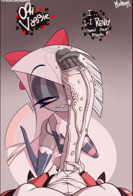 1futa 1girls balls biting_lip biting_own_lip breasts canon_couple charlie_morningstar charlie_morningstar_(hazbin_hotel) clothed clothing dialogue duo english_text erection erection_under_clothes faceless_character faceless_futa female futa_on_female futa_pov futanari giver_pov grey_skin hazbin_hotel high-angle_view huge_cock humanoid imminent_oral intersex kneeling lip_bite lip_biting long_hair long_penis madmark mostly_clothed penis penis_on_face penis_out pov standing text thighhighs vaggie_(hazbin_hotel) vivienne_medrano warts warty_penis white_hair