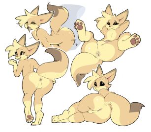 2024 4_toes anthro anus ass backsack balls ballsack bengal_fox big_ass big_butt black_sclera canid canine digitigrade feet fennec_fox flaccid fox fur genitals hair hi_res hybrid jay_(zinnick) looking_at_viewer looking_back looking_back_at_viewer male mammal nude open_mouth pawpads penis presenting presenting_anus presenting_hindquarters smug_face solo spread_legs spreading tail tan_body tan_fur tan_hair toes true_fox yellow_eyes zinnick