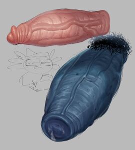 2boys absurdres artist_self-insert big_cock big_penis black_pubic_hair blue_skin cock colored_skin disembodied_penis enormous_cock enormous_penis erection gay gigantic_cock gigantic_penis girthy_penis grey_background highres huge_cock huge_penis hyper_penis large_cock large_penis male male_focus male_only massive_cock massive_penis motylek original penis thick_penis veins veiny_penis