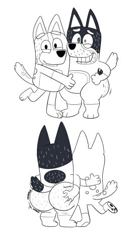 anthro ass bandit_heeler big_ass bluey_(series) bubble_ass bubble_butt canid canine canis chilli_heeler domestic_dog female furry huge_ass male tanookers thick_thighs wide_hips