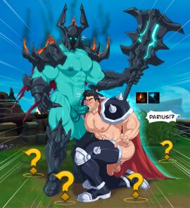 2boys abs ass balls bara big_muscles big_nipples big_pecs big_penis black_hair blue_body blush boner caught caught_in_the_act daddy darius_(league_of_legends) dilf erect_nipples erection flaccid flaming_armor gay glowing_eyes hair helmet helmet_only huge_muscles huge_pecs human human_on_humanoid humanoid humanoid_penetrating_human hunk interspecies knight larger_humanoid larger_male league_of_legends male male/male male_only male_penetrated male_penetrating_male masked_male mordekaiser muscles muscular muscular_human muscular_humanoid muscular_male navel nipples nude oral oral_penetration pecs penis quuynart riot_games sex signature size_difference smaller_human smaller_male smaller_penetrated standing standing_sex undead yaoi
