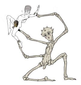 2boys blush censored completely_nude creepy erection fear_and_hunger full_body gay grabbing harvestman horror imminent_rape imminent_sex male male_only monochrome monster novelty_censor nude penis valteil_(fear_and_hunger) yaoi yoshinaga_yuki3