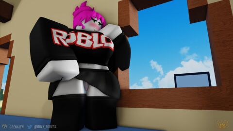 1girls 2021 3d bettybloxxer black_clothing blushing breasts clothing crop_top female flashing_pussy grena guest_(roblox) no_panties pussy revealing_pussy roblox robloxian skirt skirt_lift skirt_up tagme thighhighs watermark white_skin