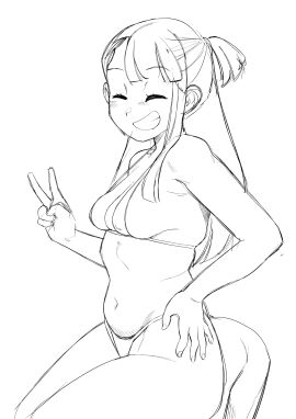 akko_kagari bikini cloudxmoe line_art little_witch_academia tagme thong