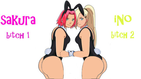 2girls ass big_ass big_butt blonde_hair bunny_girl bunnysuit female female_only ino_yamanaka multiple_females multiple_girls naruto naruto_(series) naruto_shippuden pink_hair sakura_haruno