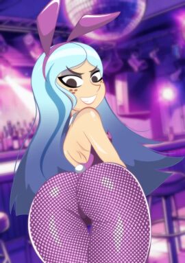 andrea_davenport ass bunnysuit disney disney_channel female freckles light-skinned_female light_blue_hair light_skin solo tagme the_ghost_and_molly_mcgee white_female