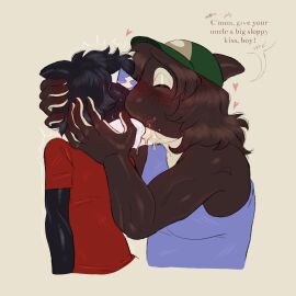 anthro anthro_on_anthro anthro_only black_body country_boy digital_media_(artwork) english english_text friends_son gay head_fin intraspecies kissing male male/male male_focus male_kissing_male male_only mr_shrink nathan_(mr_shrink) older_male orca orca_boy orca_man original original_character original_characters saliva saliva_drip saliva_on_chin saliva_on_face same_species simon_(mr_shrink) skin_tone_difference sloppy_kiss southern two-tone_body white_markings younger_male