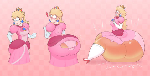 1girls ass ass_bigger_than_head ass_expansion ass_focus ass_window big_ass blonde blonde-haired_female blonde_female blonde_hair breasts clothed clothing embarrassed female female_only fruit_humanoid huge_ass human hyper hyper_ass mario_(series) princess_peach revealing_clothes ripped_clothing rose-vore sideass super_mario_bros. swell swelling transformation transformation_food transformation_sequence underass