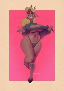 1girls 2d anthro anthro_female anthro_only boob_window breasts deer deltarune female female_only furry furry_female furry_only humanoid humanoid_female humanoid_only mammal mammal_humanoid noelle_holiday panties solo standing sweater sweater_lift tagme top_lift undertale_(series) wolftang